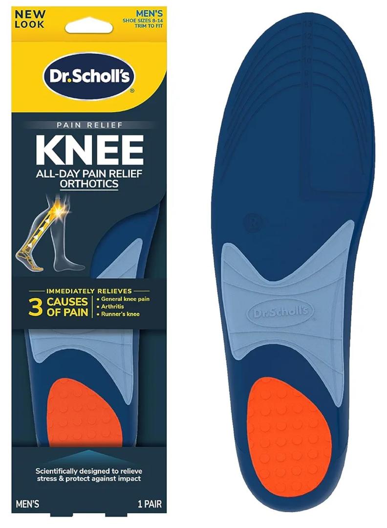 Dr. Scholl's Knee All-Day Pain Relief Orthotics - Insoles for Immediate and All-Day Knee Pain Relief Including Pain from Osteoarthritis and Runner’s Knee, Size 8-14, 1 Pair, Trim to Fit Inserts