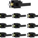 Plustool 10 Pack Matte Black Door Handles, Passage Door Levers for Hall & Closet, Interior Door Knobs Heavy Duty Square Non-Locking Handlesets, Reversible for Left & Right Sided Doors