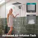 KOSNEW® 12" XXL Rainfall Shower Head with Handheld Combo Set, NickelBrushed