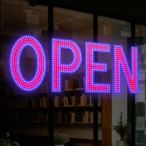 Open Sign for Business, 48"x17" Dimmable Large LED Open Signs with Hanging Installation for Bar Pubs Store Restaurant Office Hotel Salon Red & Blue