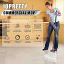 Commercial Mops for Floor Cleaning - Looped-End Heavy Duty Wet Mop with Long Handle for Hardwood Wood Tile Vinyl - Reusable Cotton Head for Home Garage Kichen Bathroom