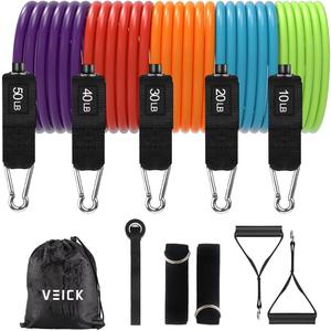 VEICK Resistance Bands, Exercise Bands, Workout Bands, Resistance Bands for Working Out with Handles for Men and Women, Exercising Bands for Fitness Weights Work Out at Home (Rainbow)