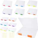 12 Pcs Clear A4 A5 File Box Document Plastic Storage Box with 48 Labels File Holder Organizer Paper Plastic Case Magazine Protector with Buckle Office School Supplies (Multicolor)