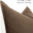 Foindtower Pack of 2 Decorative Cotton Linen Throw Pillow Covers Soft Modern Farmhouse Cushion Cover Cozy Vintage Accent Lumbar Pillowcase for Couch Sofa Bed Living Room Home Decor, 1220 Inch Brown