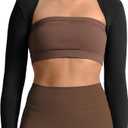 Women's Long Sleeve Open Front Lexi Lined Bolero Shrug Crop Top Cardigan, M
