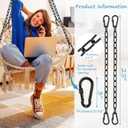 YOSE 2 Pack 25in Heavy Duty Swing Chains with 4 Carabiners, Black Stainless Steel Hanging Chains with Hooks for Hammock Chair, Porch Swing, Hanging Basket, Gym, 1200LB Capacity