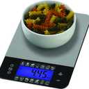 SmartHeart Digital Kitchen Food Scale with Calorie & Carb Calculator, Stainless Steel, Tare Function, Unit Conversions: oz/lbs/g/ml, 14 Pre-Set Foods, Large Backlit LCD Display