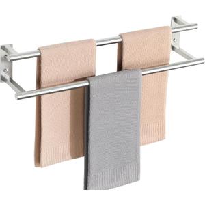 Alise 24'' Double Towel Bars for Bathroom,Wall Mount Towel Holder Towel Racks for Bathroom Labatory,SUS304 Stainless Steel Towel Hanger Towel Rails,Brushed Nickel