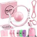 Pilates Ring Set for Women, Home Workout Pilates Equipment with Resistance Bands, 14'' Magic Circle, Mini Ball, Pilates Starter Kit for Strength, Toning and Flexibility