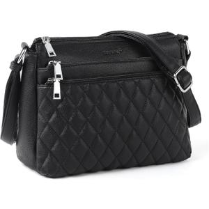 TANTOMI Purses for Women Crossbody Bags for Women Medium Crossbody Purses Shoulder Bags with Multi Zipper Pocket (Black)
