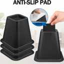 ANNKUT 6 Inch Heavy Duty Bed Risers, Furniture Risers for Desk, Chair, Table or Sofa, Couch Lift Risers, Supports up to 2200 lbs per Leg(6 Pack Black)