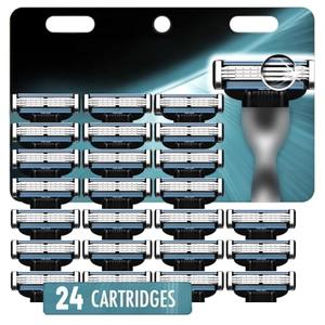 Razor Refills for Men,Razor Blade Refills for Men - 24PCS Compatible with mach 3 razor blades refills with Mach3 Razors, Dual Lubrication Blades for Extra Close & Comfortable Shave 
