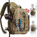 Piscifun Fishing Backpack with Rod Holder, Lightweight Sling Bag Storge Gear and Equipment