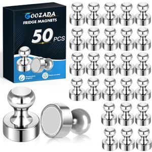 50-Pack Magnets for Whiteboard, Strong Silver Refrigerator Magnets, Fridge Magnet, Map Magnets, Small Push Pin Magnet for Whiteboard, Fridge, Office, Classroom