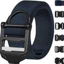 TECEUM Tactical Belt – Navy Blue B4 M – Heavy-Duty Military, Work, Hiking, Rigger, Utility, EDC Men’s Belts – Quick-Release – Nylon Web