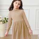 Vieille Toddler Baby Girls Fall Clothes Soft Knit Turtleneck Sweater Dress Long Sleeve Winter Outfits Size 6 Years