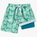 Boys Swim Trunks with Compression Liner Boy Stretch Quick Dry Swim Shorts Kids UPF 50+ Beach Swimsuit 5-10 Years