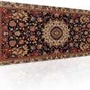 Vintage Rug Gaming Mouse Pad XL Dark Brown Retro Carpet Aesthetic Extended Large Mat Mousepad Desk Pad Non-Slip Rubber Base Stitched Edge Flower Keyboard Pad Playmat for Computer,31.5×11.8 Inch