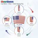 16 oz CheerSleeve Host Cup, Celebrating World Soccer Tournament Host USA, 120 Sets Disposable Paper Party Cups with Lids Straws Sleeves, Flag Themed Fan Event Decorations, COME ON USA