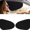 2-Pack Car Side Window Sun Shade | Black Gel Electrostatic UV Protection Sunshade | Universal Fit 99% Vehicles | Foldable Car Shades