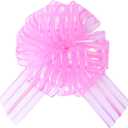 4 x speoit 6 Pcs 6 Inch Large Organza Pull Bow Ribbon Elegant Gift Bows for Wedding Decorations, Christmas Wrapping, Birthday Parties, Car Decor, Gift Baskets, and Valentine's Day Packaging(Pink)