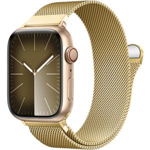 BXUXOHS Milanese Loop for Apple Watch Bands 40mm 41mm 44mm 45mm 46mm 38mm 42mm Ultra3/2/1 49mm Women Men,Magnetic Stainless Steel Mesh Metal Strap for iWatch Bands Series  38/40/41/42mm(S11/10)