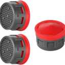 JQK Faucet Areator, 2.2 GPM Flow Retrictor Insert Faucet Aerators Replacement Parts Bathroom 3 Pack, FAN22-P3