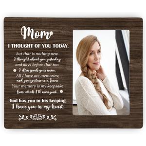 Mom Memorial Picture Frame, Sympathy Wooden Photo Frame Gifts for Loss of Mom, 4x6 inch Photo
