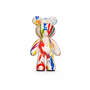 Graffiti Bear Statue Decorative Animal Resin Sculpture Home Decor, Art Figurine Home Ornament Decoration for Office, Living Room, Bedroom, Book Shelf, TV Cabinet, Desktop (Graffiti Decor)
