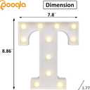Pooqla LED Marquee Letter Lights Sign, Light Up Alphabet Letter for Home Party Wedding Decoration T
