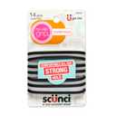 Scunci by Conair No-Slip Grip Super Hold Elastics Hair Ties for Women and Men, No Damage in Assorted Colors, 14 Pack