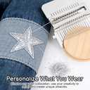 Small Loom Speedweve Type Weave Tool, Darning Loom Quickly Mini Knit Convenient Patch Darning Loom Kit for Mending Jeans Socks Clothes, Knitting Kit for Beginners (14 Hooks)