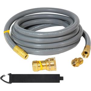 10FT 1/2" Natural Gas/Hose with Quick Couplings, Natural Gas/Steam Retrofit Kit for BBQs, Grills, Pizza Ovens, Deck Heating and Low Pressure Appliances