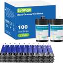 Blood Glucose Test Strips Set -Lvonge 100PC Test Strips for Use Only with Lvonge Blood Glucose Monitor G520/501, Home Diabetes Blood Glucose Testing Kit, Expire: 01/01/2027