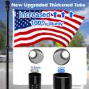 Anovo Flag Pole Kit- Upgraded Holder, Stainless Steel 7 FT Flag Poles with1 Inch Metal 360 Rotating Flag Pole Rings Two-Position Flag Pole Bracket Mounting for Outside House Porch (7 FT - Black)