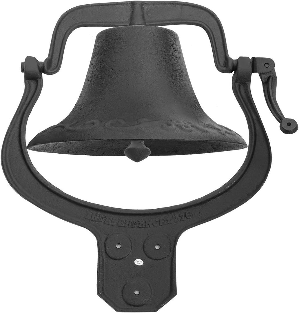 XtremepowerUS Vintage Dinner Bell Large Farmhouse Antique Bell Church Liberty School Large Church Bell, Black