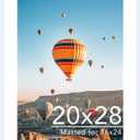 JCJMY 20x28 Picture Frame with 16x24 Mat, Display Photo 16x24 with Mat or 20 x 28 Without Mat, Wall Hanging Large 20 by 28 Poster Frame with Plexiglass, White