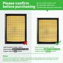 Engine+Cabin Air Filters (All Only Fit Hybrid, Not Gas!) Fit for 2016-2018 Toyota RAV4 Hybrid 2.5L, 2010-2015 Prius Hybrid 1.8L Engine Air Filter Replacement# 17801-37020 CF10285