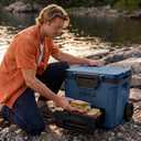 Ninja FrostVault 42qt Wheeled Cooler with Cold Dry Zone | Integrated Fridge-Temp Dry Storage Drawer | Premium Heavy-Duty Insulated Cooler | Keeps Ice Cold for Days | Lakeshore Blue | FB242BL