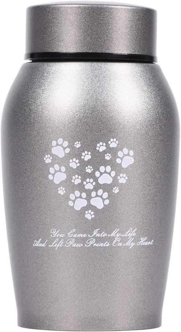 Stainless Steel Pet Urns,Premium Urns for Dog and Cat Ashes,Suitable Size Urns for Pet Ashes (Small, Grey) (Gray)