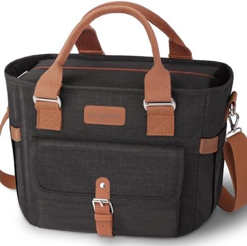 KIPBELIF Cute&Classy Roomy Insulated Lunch Bags for Women - Stylish & Functional Large Tote Adult Lunch Box for Working & Picnic(Extra Large,Classic Black)