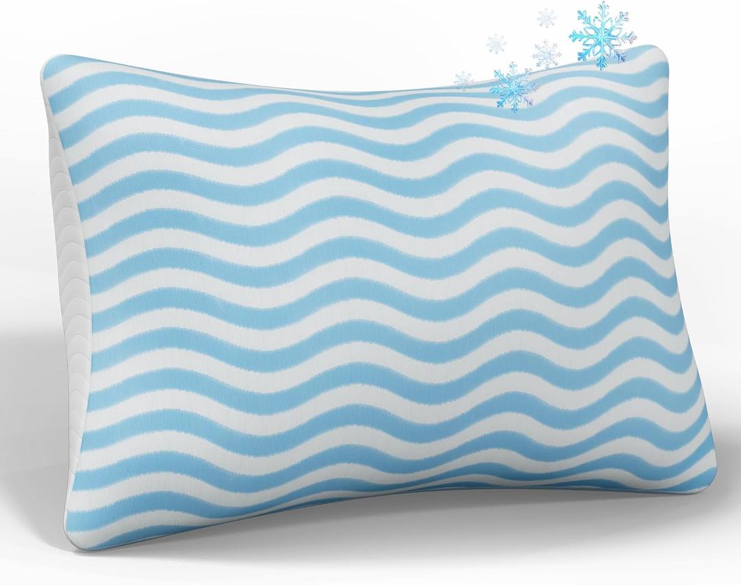 SLEEPDIARY Queen Pillow 1 Pack  Adjustable Shredded Memory Foam Cooling Bed Pillows, Custom Loft for Side, Back, and Stomach Sleepers, Shape-Retaining Support & Washable Cover