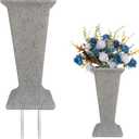Cemetery Vase for Grave Headstones with Metal Spike, Flower Pots for Outdoor Plants, Memorial Vases for Graves