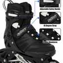 Nattork Adult Inline Skates for Men Women, Fitness Blades Roller with Aluminum Frame, PU Wheels and Breathable Mesh Black Size 7