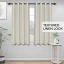 Easy-Going Linen Look Blackout Curtain Grommet Window Curtain Drapes for Bedroom, Living Room Thermal Insulated Room Darkening (2 Panels, 52x84 inch, Natural)