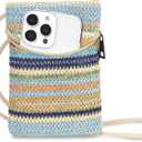 Small Crossbody Women Cell Phone Purse Wallet Bag With Shoulder Strap (Blue Stripe)