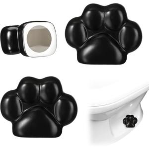 Honeydak 2 Pack Toilet Bolt Caps Decorative Paw Print Toilet Bolt Screw Covers Cute Ceramic Bathroom Decor Fun Themed Gadgets Bathroom Replacement Parts