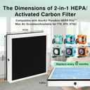 2-in-1 HEPA/Activated Carbon Filter Replacement for AlorAir PureAiro HEPA Pro/Max Air Scrubber 770/870/970 (2 Pcs)