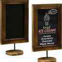 MyGift Chalkboard Signs,127 Inch Mini Chalkboard Signs for Tables,Small Kitchen Countertop Memo Board,Office Products Framed Tabletop Chalkboard Sign with Stand,Wedding Table Sign,Set of 2