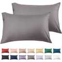 Warmstar Cotton Pillow Cases Queen Size Set of 2, 600 Thread Count Pillowcases 20x30 Inches, Soft Long Staple Cotton Pillowcases Breathable with Envelope Closure,Dark Grey